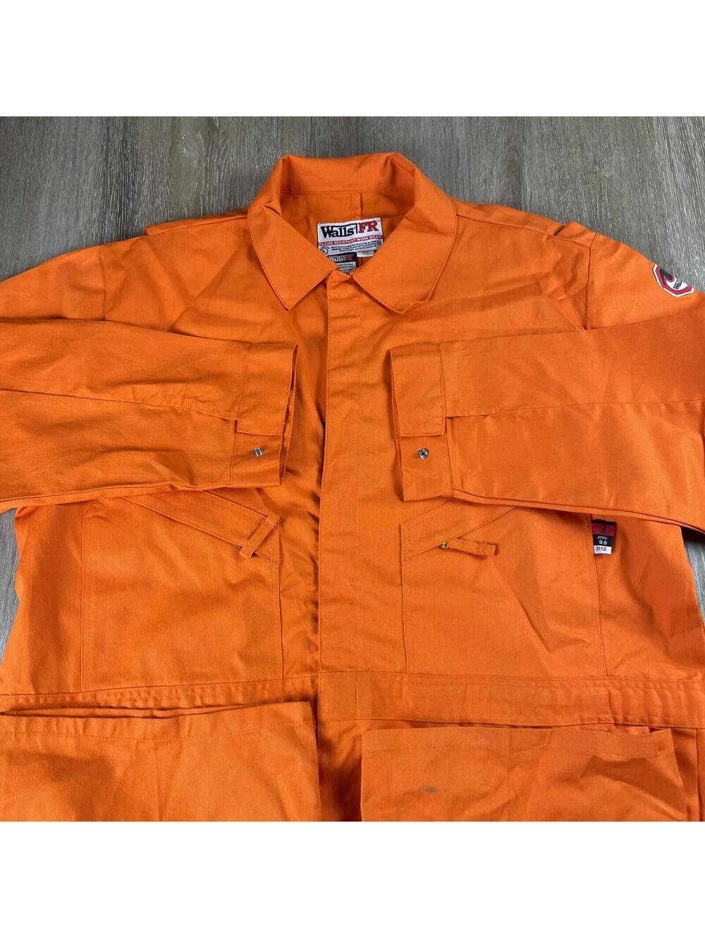 Vintage Walls Master Made Long Sleeve Orange Solid Coveralls Jumpsuit 56 Tall